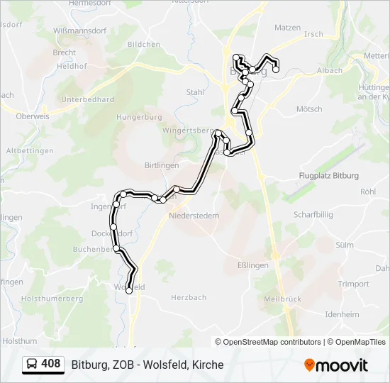 408 Bus Line Map