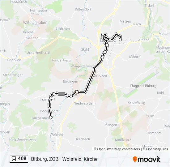 408 Bus Line Map