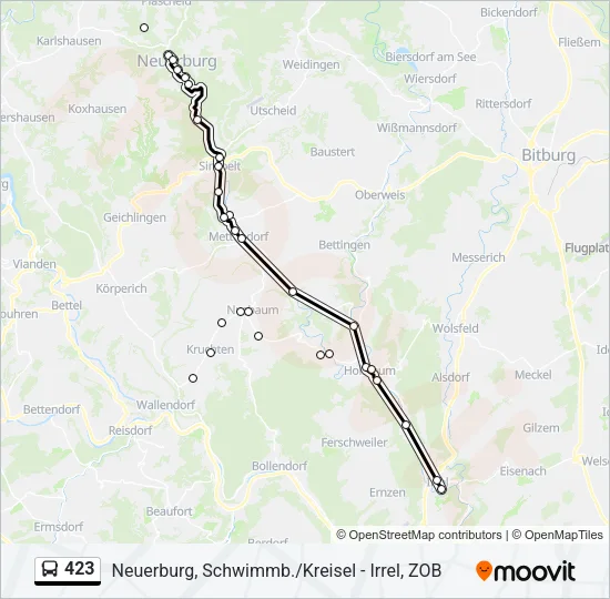 423 Bus Line Map