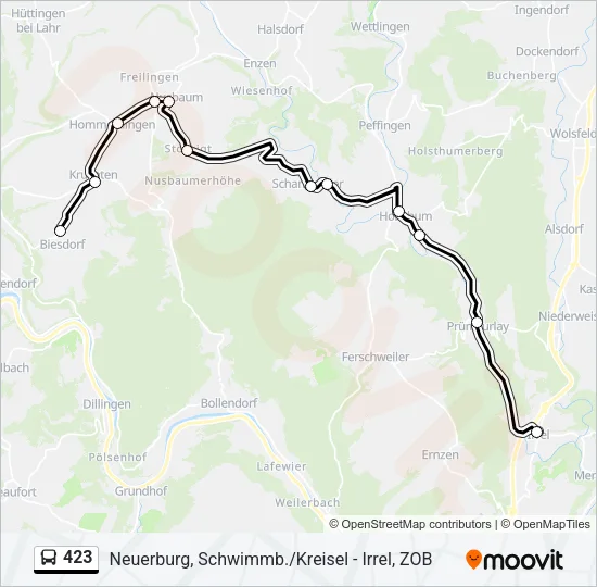 423 Bus Line Map