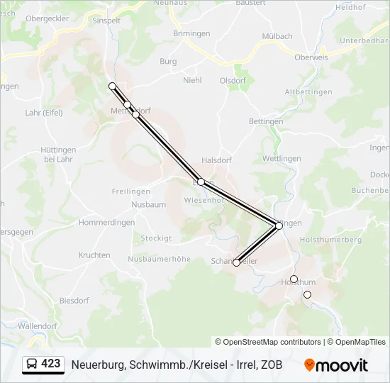 423 Bus Line Map