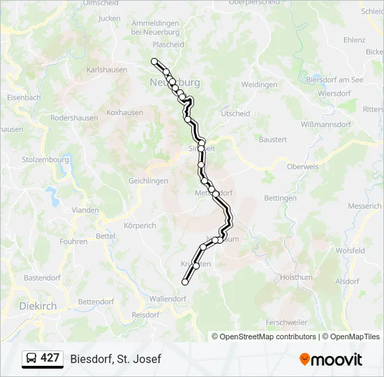 427 Bus Line Map