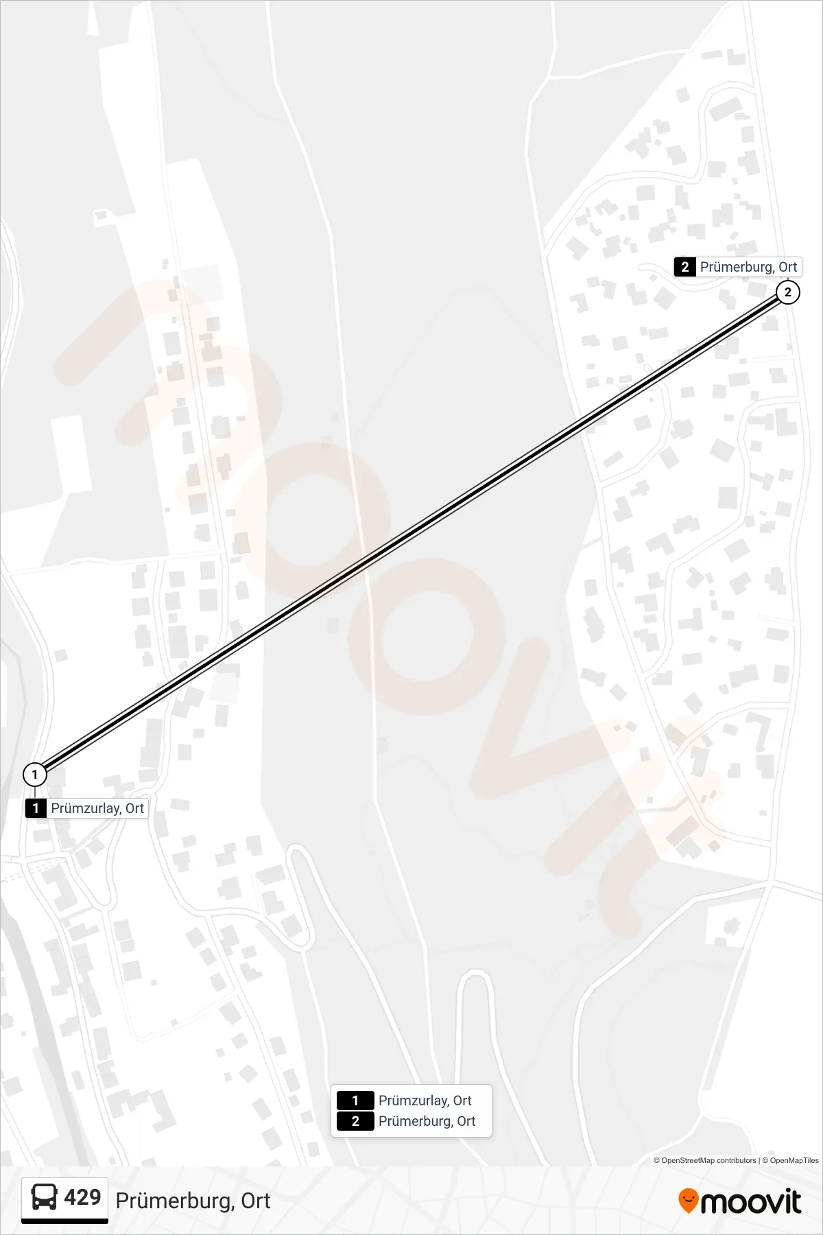 429 bus Line (Prümerburg, Ort) route and stops on a map