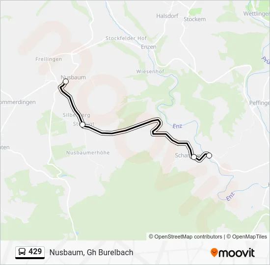 Автобус 429: карта маршрута