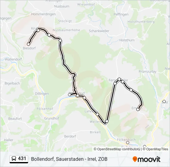 431 Bus Line Map