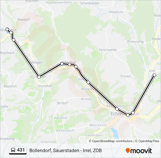 431 Bus Line Map