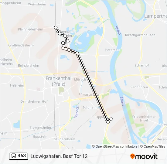 Buslinie 463 Karte
