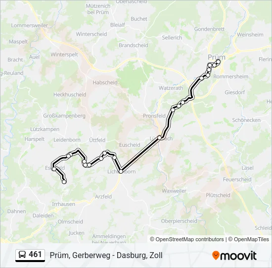 461 Bus Line Map
