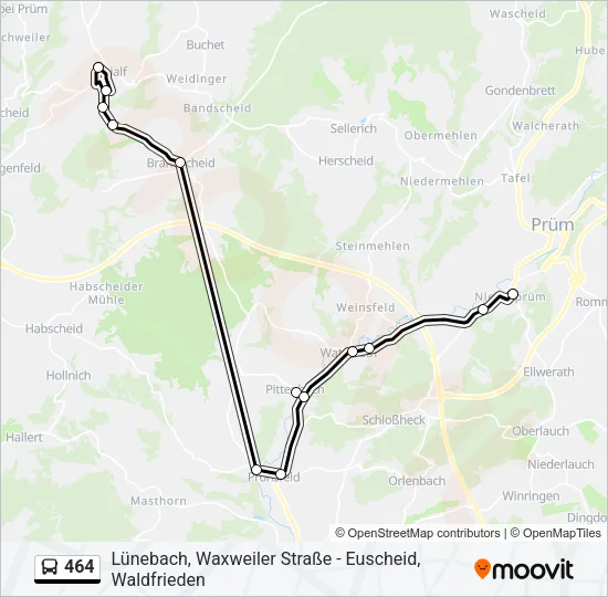 464 Bus Line Map