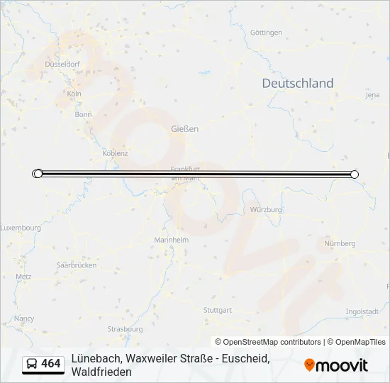 464 Bus Line Map