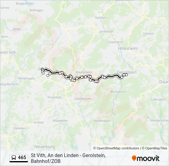 465 Bus Line Map