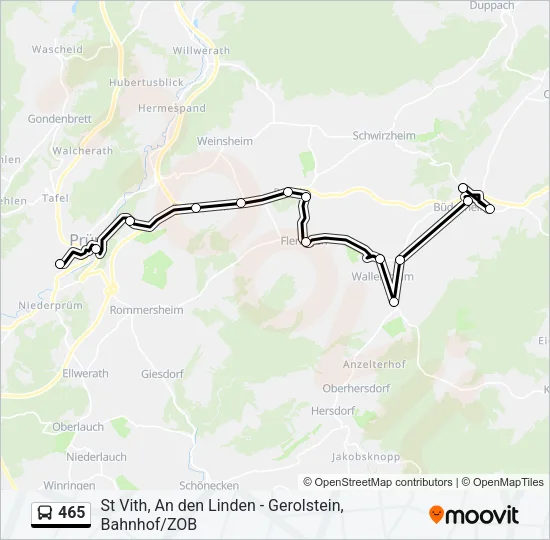 465 Bus Line Map