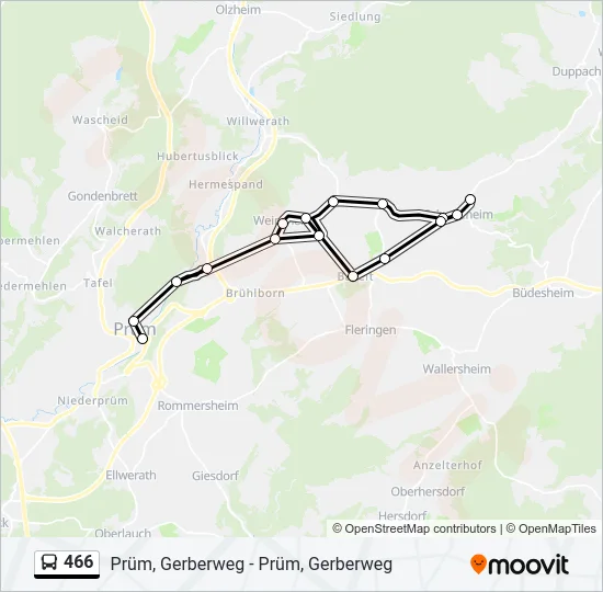 466 Bus Line Map