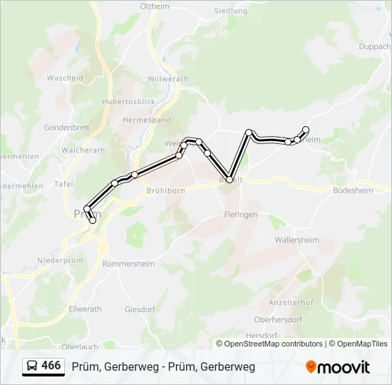 466 Bus Line Map