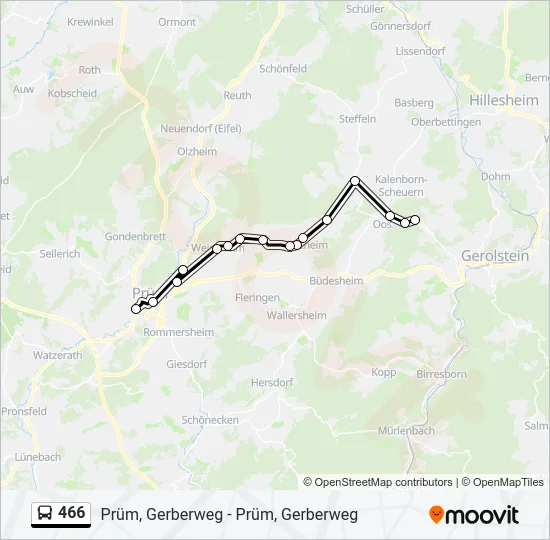 466 Bus Line Map