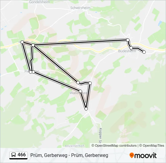 466 Bus Line Map