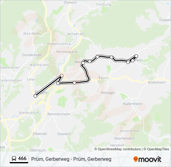 466 Bus Line Map