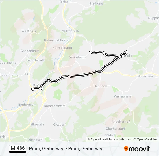 466 Bus Line Map