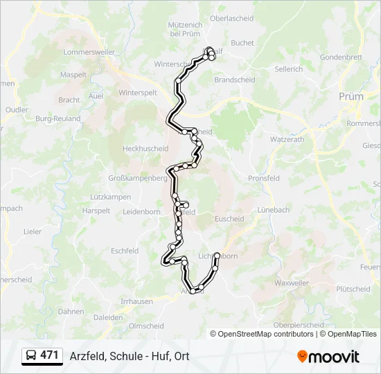 471 Bus Line Map