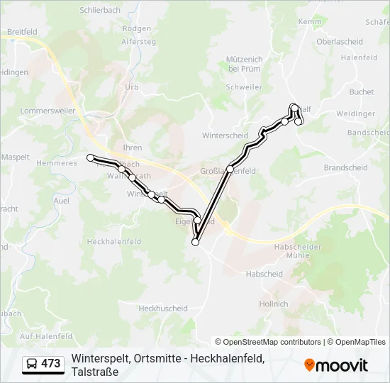 473 Bus Line Map