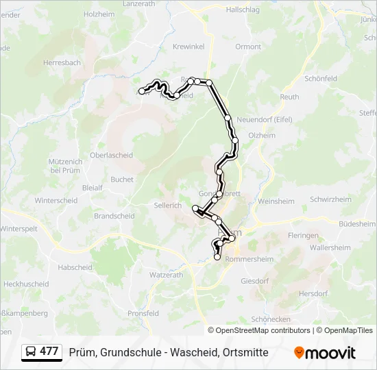 477 Bus Line Map