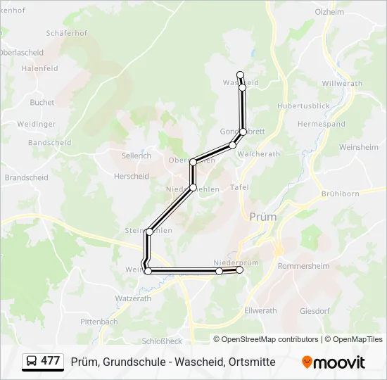 477 Bus Line Map