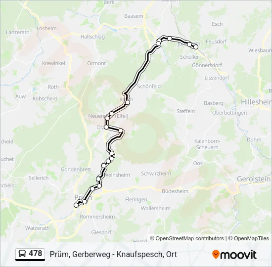 478 Bus Line Map