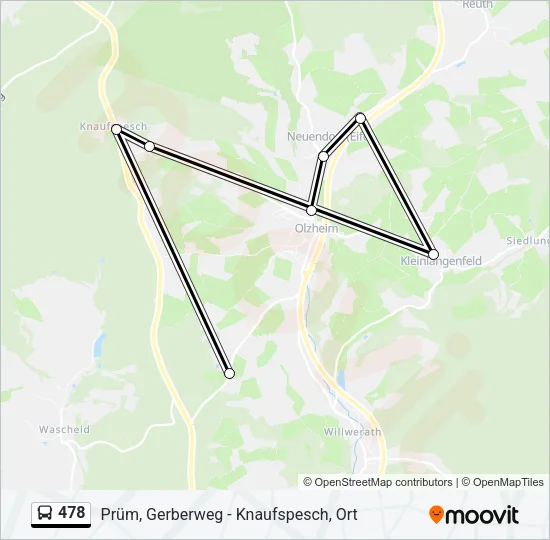 478 Bus Line Map