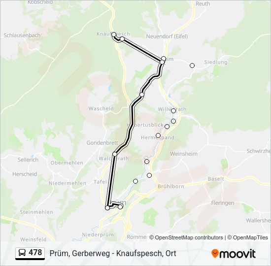478 Bus Line Map