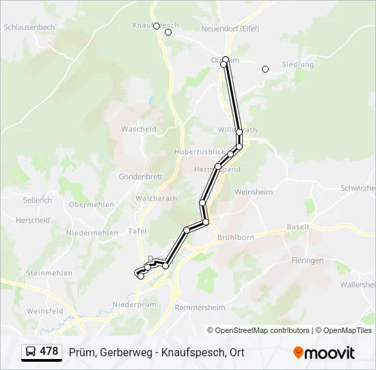 478 Bus Line Map