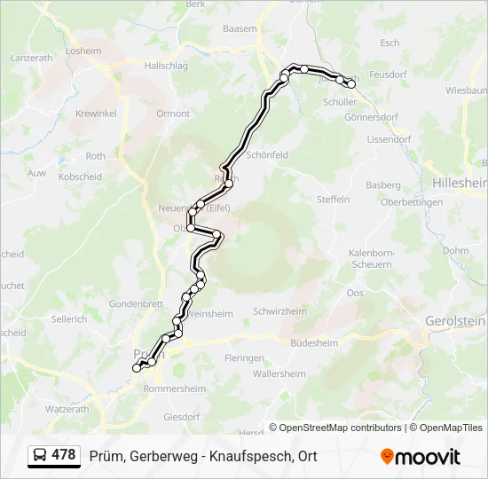 478 Bus Line Map
