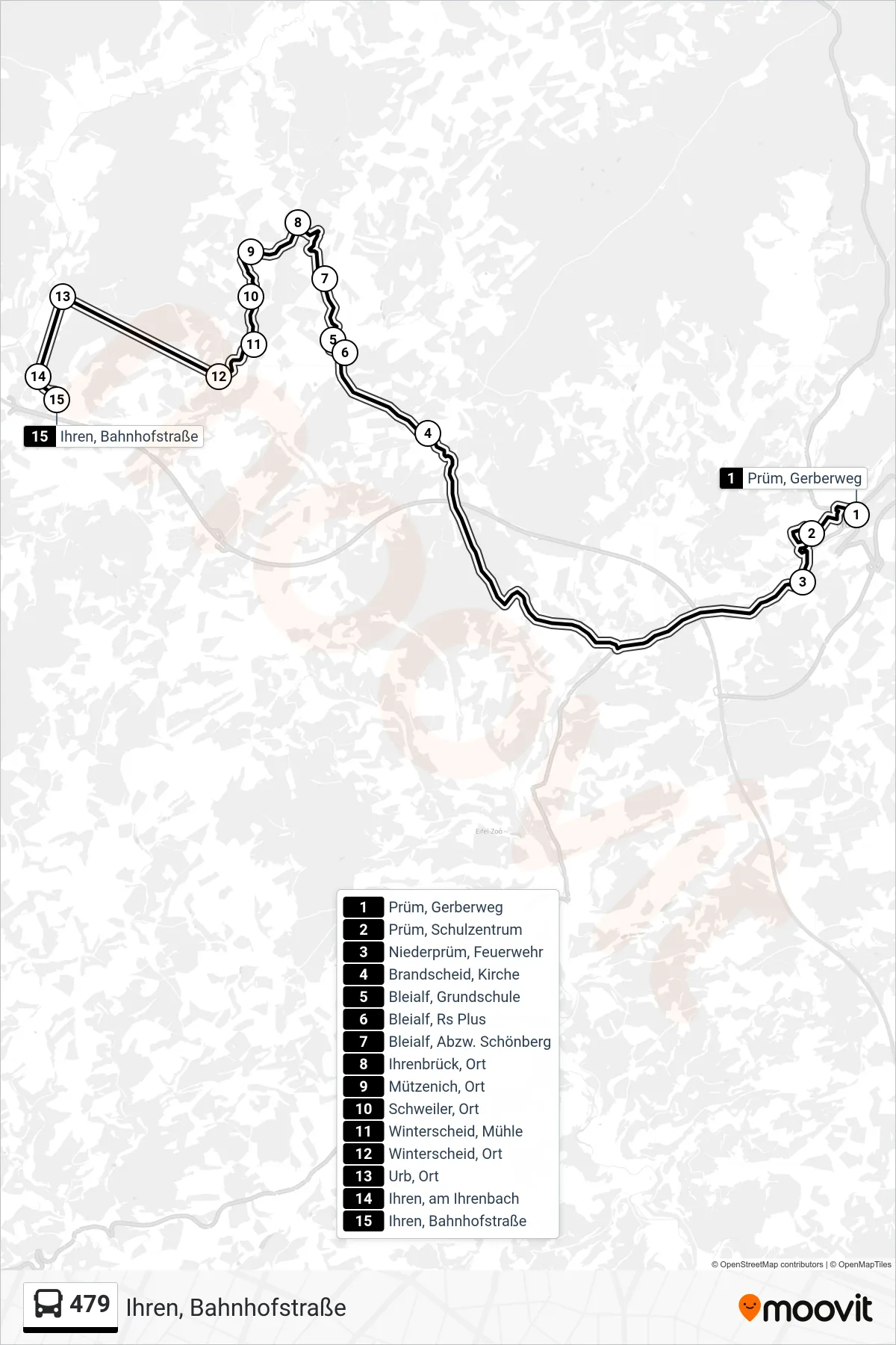 Linie 479 (Bus) Richtung Ihren, Bahnhofstraße: Route und Haltestellen auf der Karte
