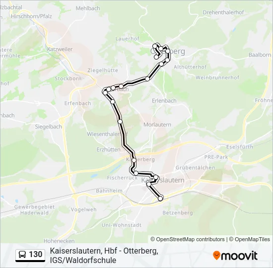 130 Bus Line Map