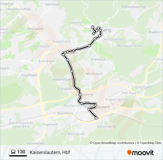 130 Bus Line Map