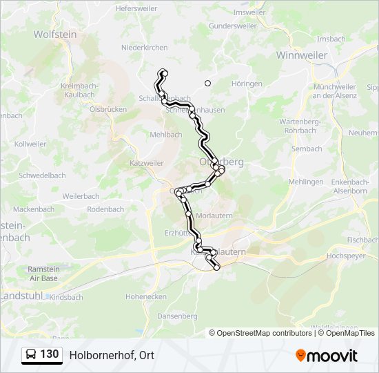 130 Bus Line Map