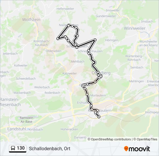 130 Bus Line Map