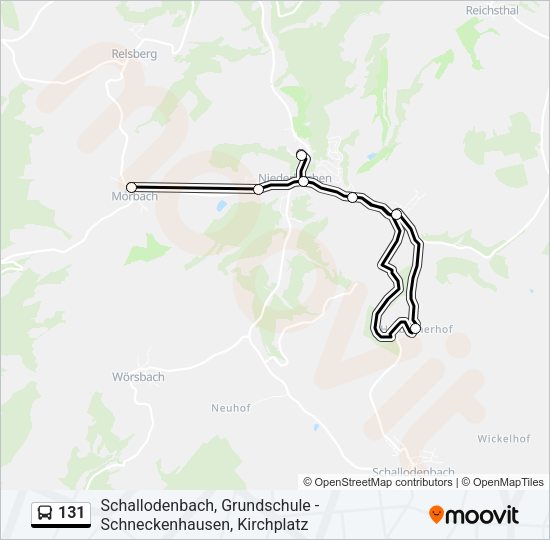 131 Bus Line Map