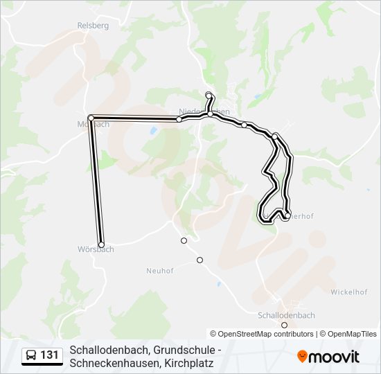 131 Bus Line Map