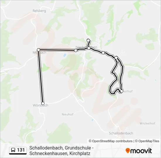 131 Bus Line Map