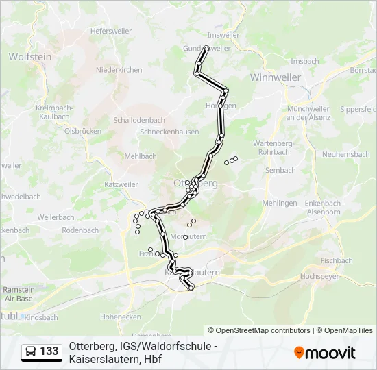 133 Bus Line Map