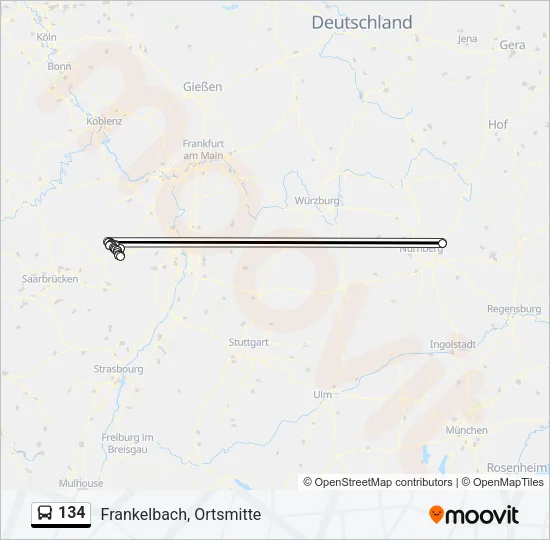 134 Bus Line Map