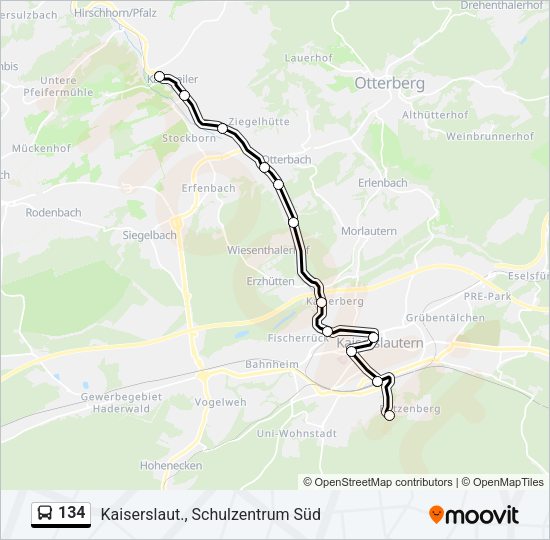 134 Bus Line Map