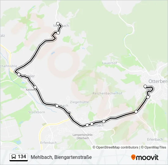 134 Bus Line Map