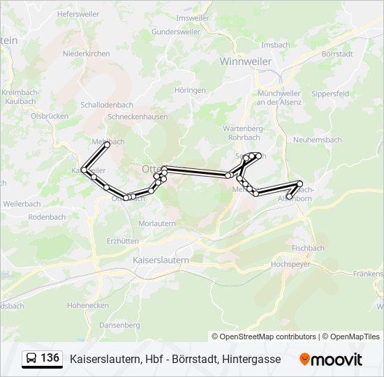 136 Route: Schedules, Stops & Maps - Mehlbach, Grundschule (Updated)