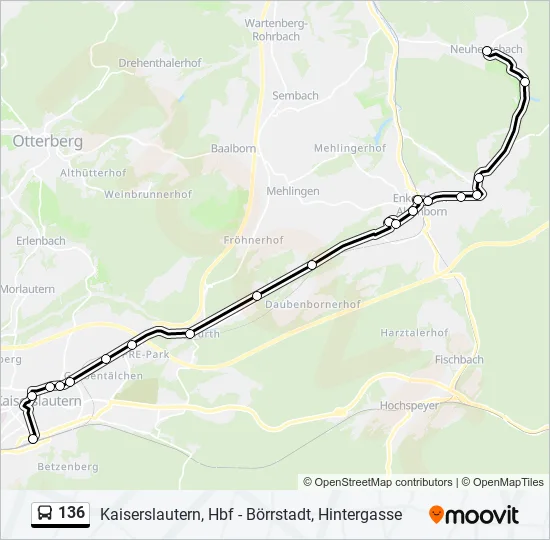 136 Bus Line Map