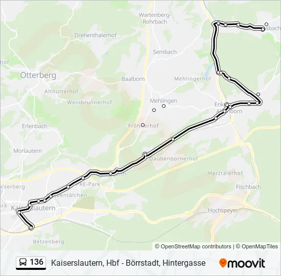 136 Bus Line Map