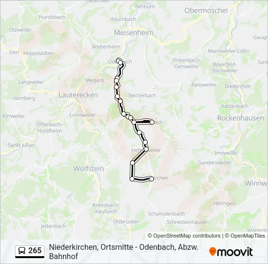 265 Bus Line Map