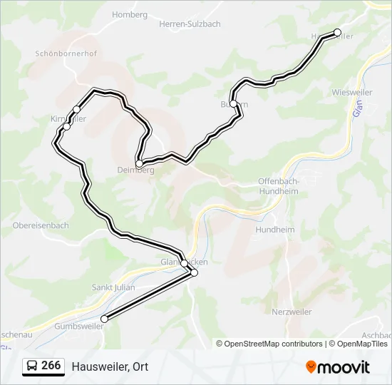 266 Bus Line Map