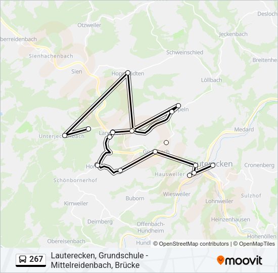 267 Bus Line Map