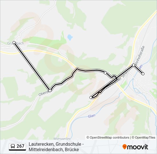 267 Bus Line Map